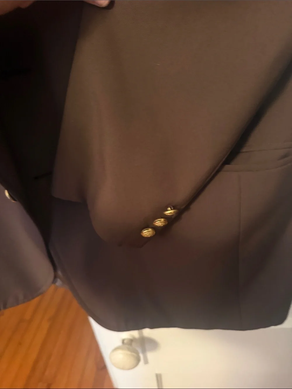 Classic Brown Men's Two-Button Sport Coat with Gold Buttons